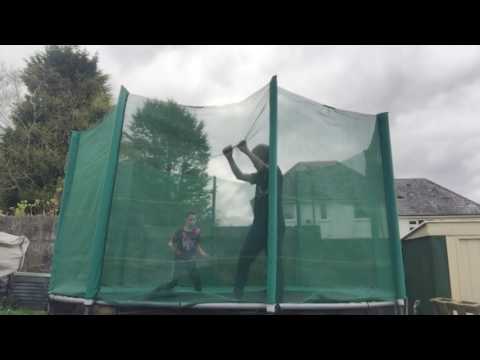 how to do a backflip 180  on a trampoline