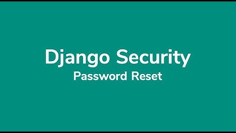 Password Reset In Django