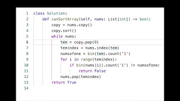 3011 Find if Array Can Be Sorted