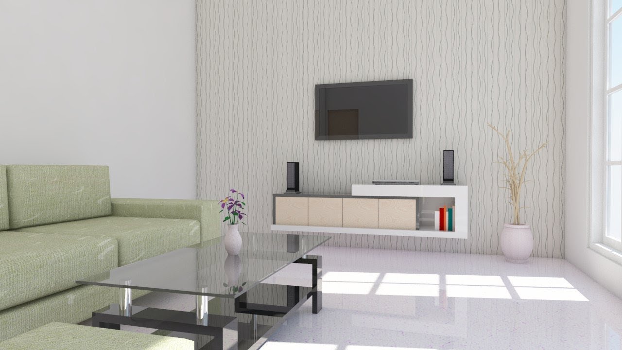 Interior design using Google Sketchup Living room 