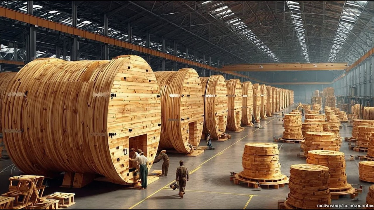 How Wooden Cable Drums Are Made. Full Documentary On Modern Sawmills & Furniture Manufacturing