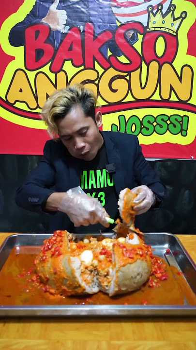 Mukbang bakso anggun josss! Terbesar