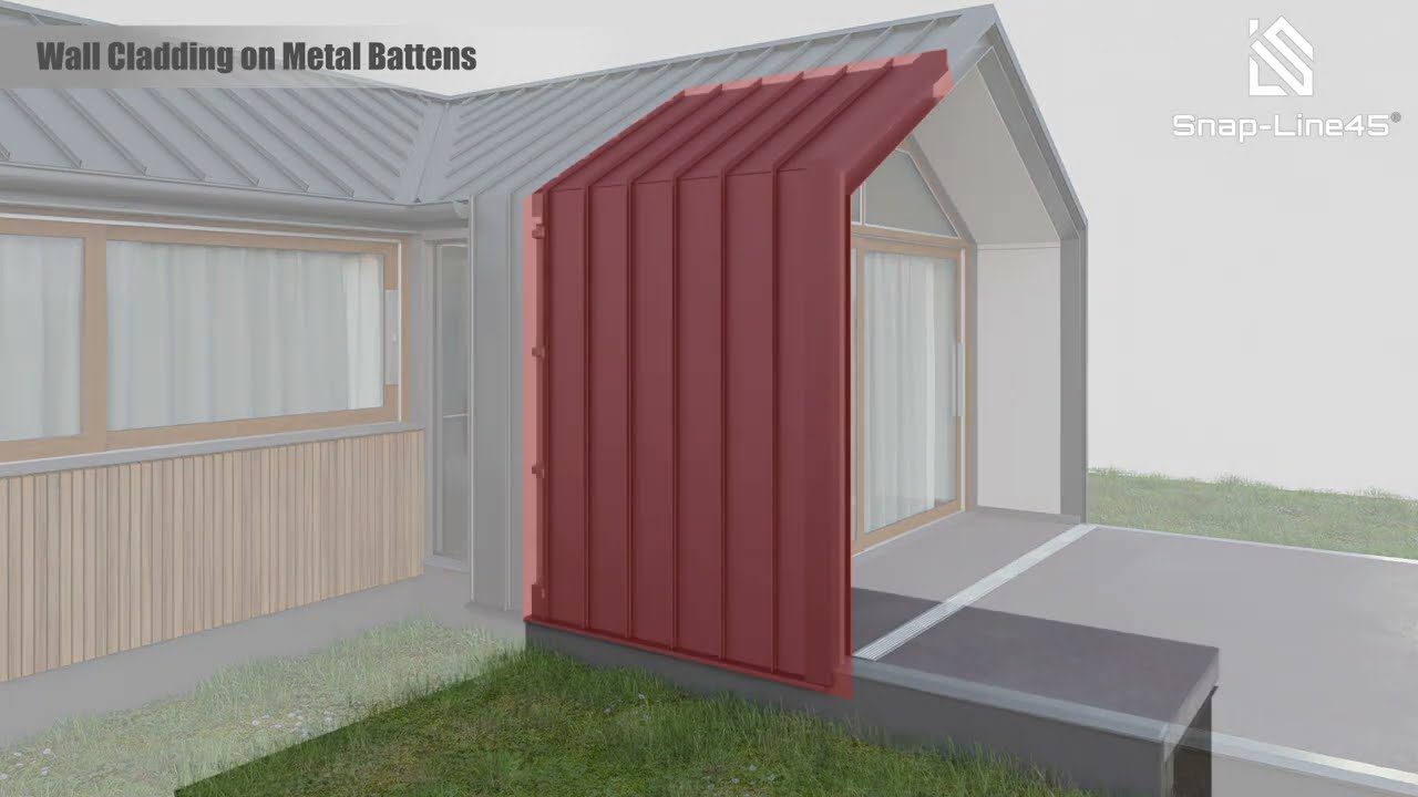Snap-Line45® Installation Animation - Wall Cladding on Battens. By No.1 Roofing & Building Supplies