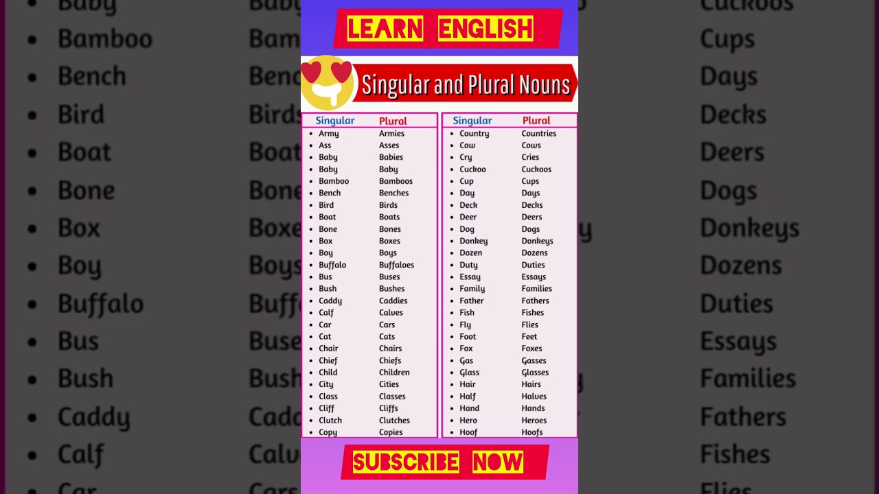 Singular And Plural Learn English Shorts Trending