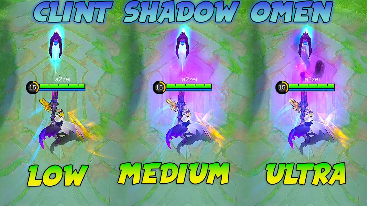MLBB Clint Shadow Omen M2 Skin in Different Graphics Settings - YouTube