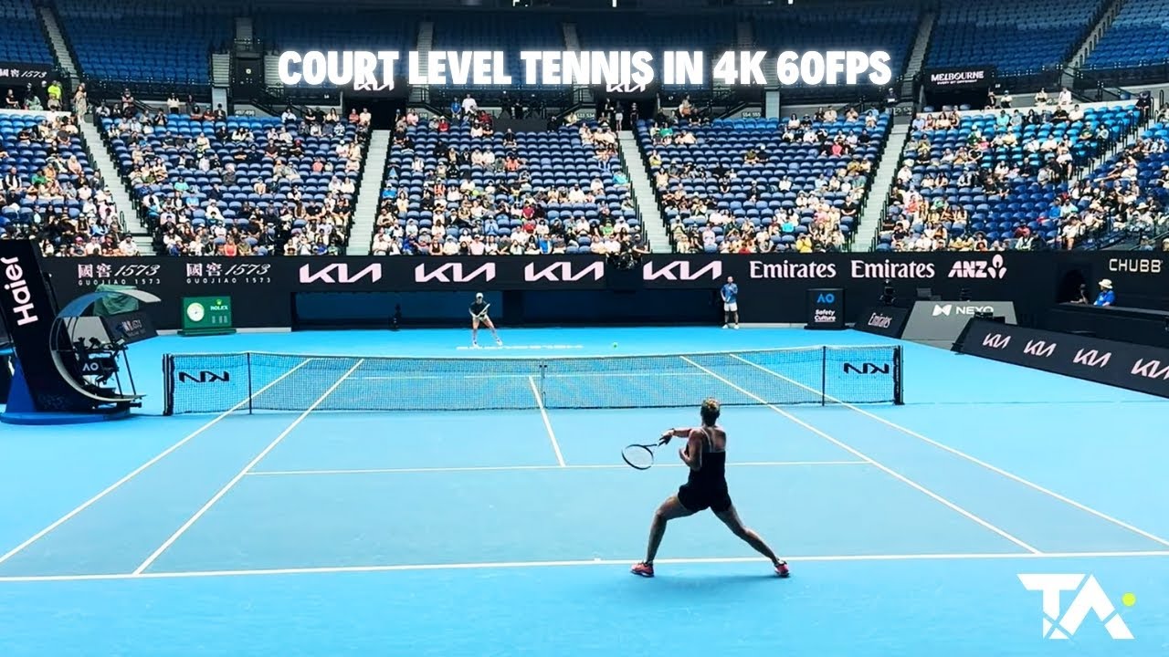 AO26: Sabalenka vs Swiatek: Court Level Practice Set 4K 60FPS
