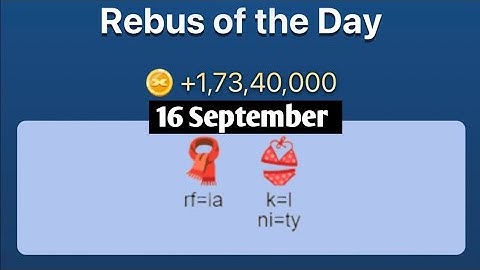 16 September Musk Empire Rebus of the day | X Empire Rebus of the day code