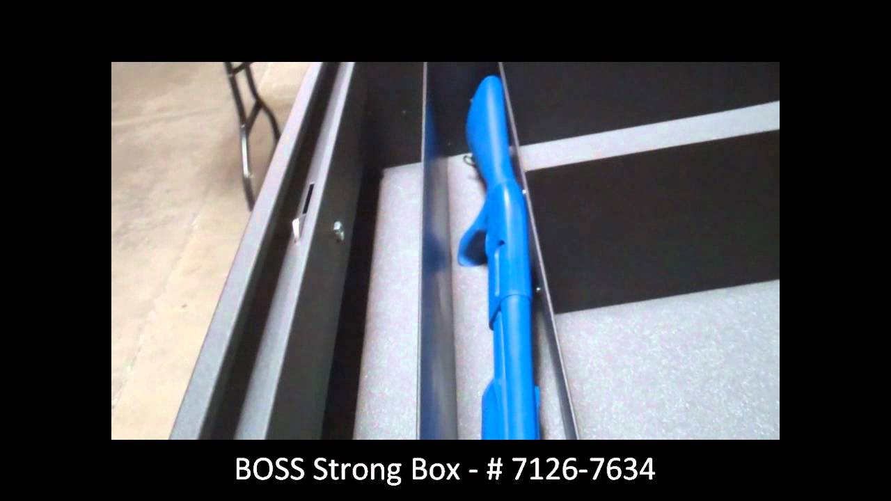 BOSS StrongBox 7126-7611 Universal Vehicle Storage Unit Box with Pull Out  Drawer, Optional Dividers, choose T-Handle or Electronic Lock, 40 or  36x22x11, includes carpeted top and foam lining - Dana Safety Supply