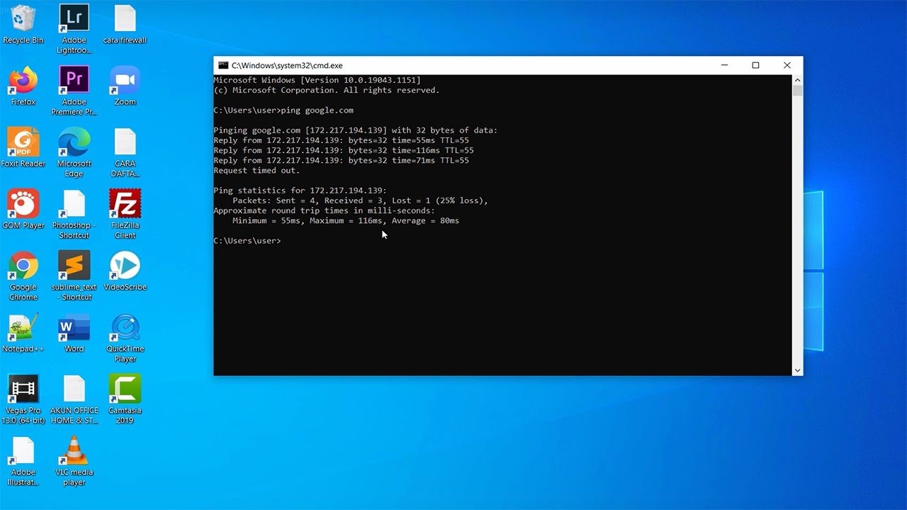 HOW TO PING GOOGLE VIA CMD IN WINDOWS 10 YouTube