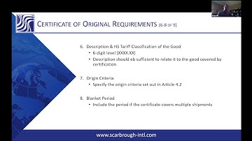 Origin criteria on USMCA certificate of origin