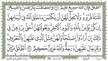 سورة البقرة صفحة 36 من مصحف المدينة النبويّة | الجزء 2 | تلاوة حدر سريعة  لتسهيل حفظ القران الكريم