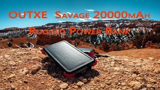 Solar Charger Outxe Savage 20000Mah Rugged Power, Waterproof, Dust-Proof, Shockproof
