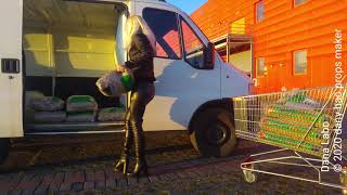 DANA LABO - work load the van with high boots and tight leather jeans
