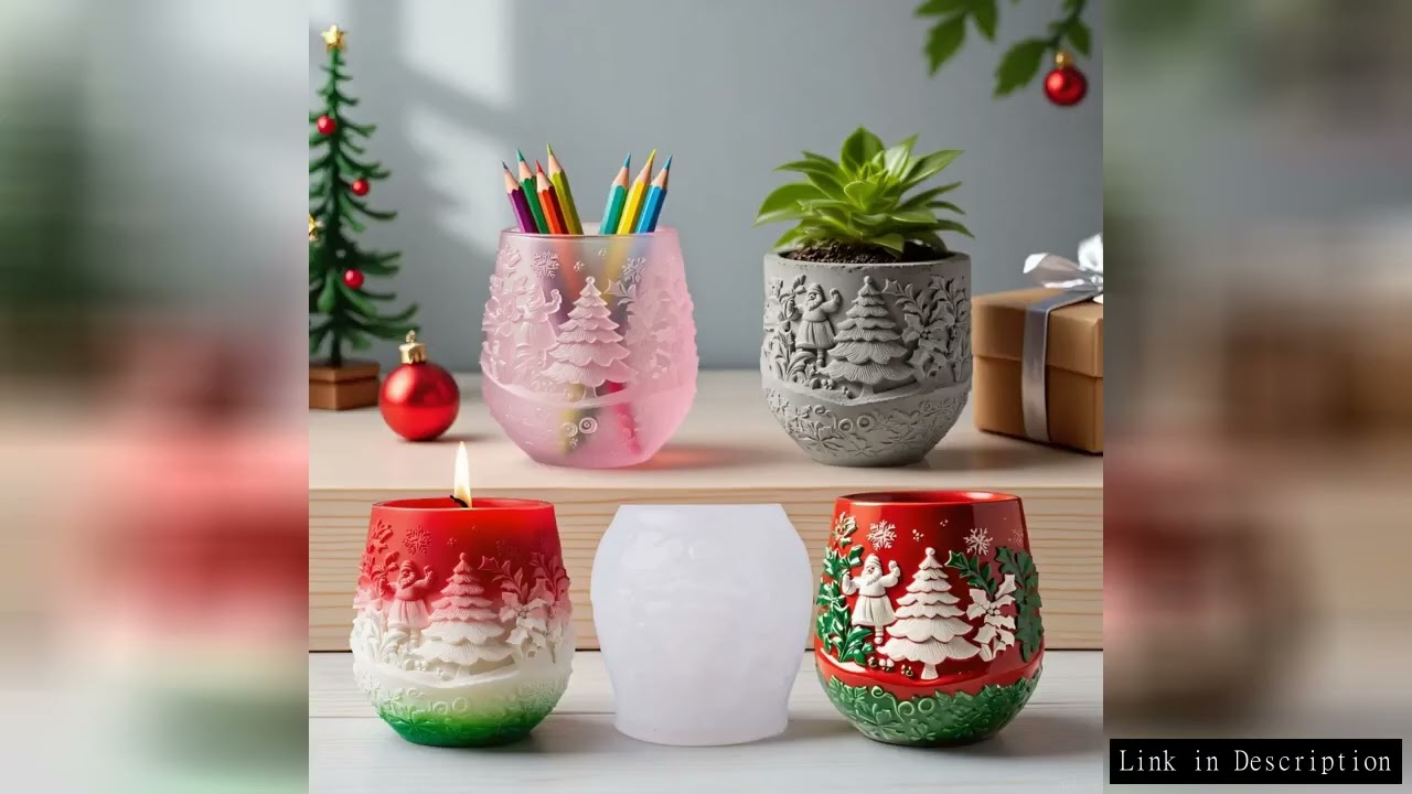 Christmas Boots Candle Cup Silicone Mold DIY Decorative Flowerpot Plaster Concrete Mould Storage Box