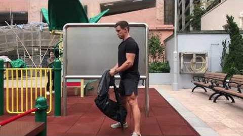 Standing Bag & Towel  Bicep Curls