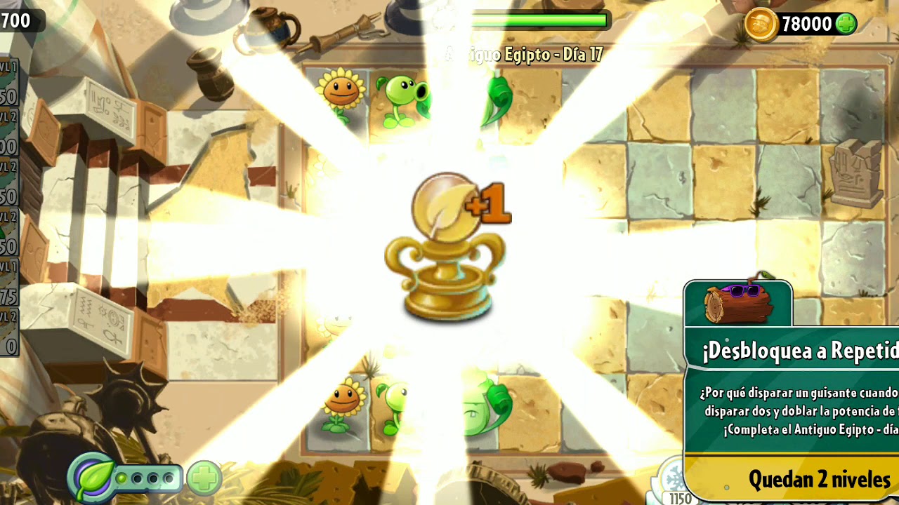 Alcanzando el nivel de la repetidora plantas vs zombies 2 - YouTube