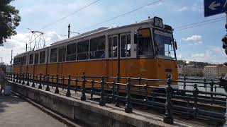 Budapest Tram Line 2 1438 and 1444 departing a stop on 15/09/23
