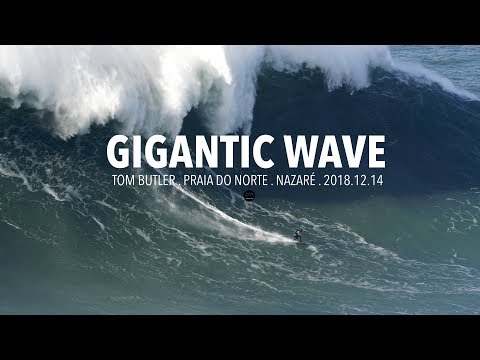 Gigantic Wave: Tom Butler @ Nazaré, Portugal - 2018.12.14 [Surf, Big Waves, 4K]