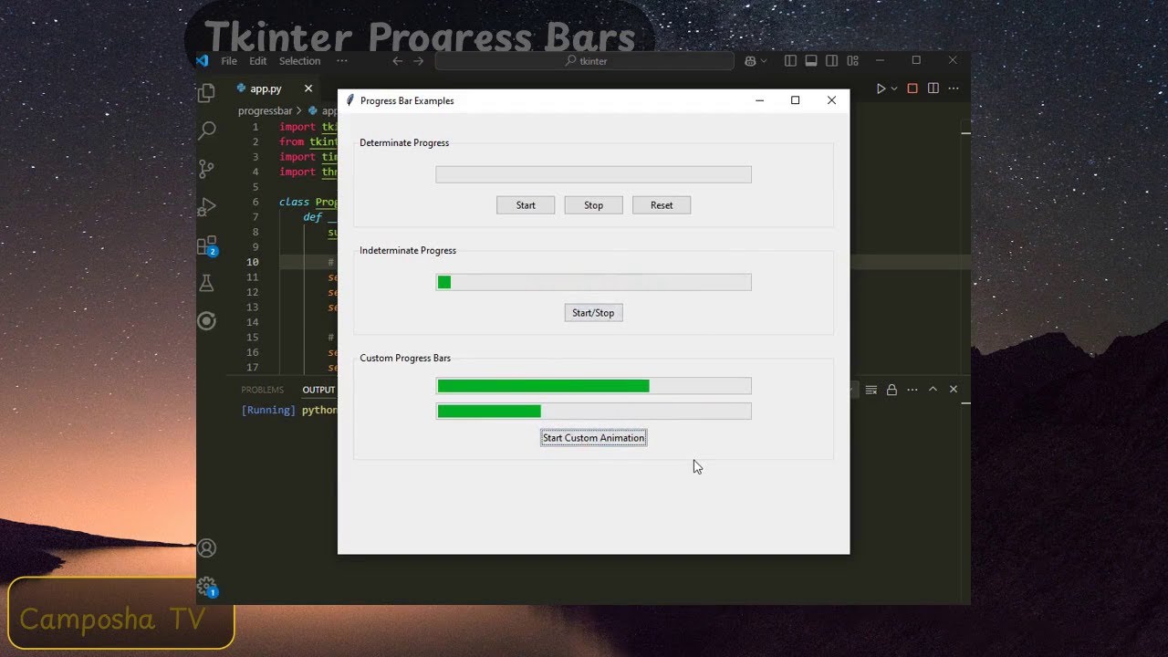 Tkinter 26: Progress Bars - Determinate, Indeterminate and Styled - YouTube