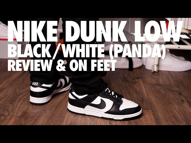 nike dunk low panda on feet