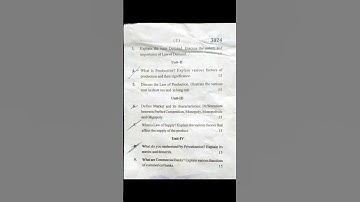 Economics for Engineers 2024/25 Previous Year Question Paper | HSMC-01G | BTech CSE 3rd Semester MDU