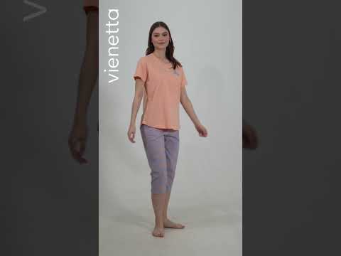 Купить Хлопковый комплект с капри VIENETTA 4083221584 в Украина в Lingerie.ua - Одяг для дому та відпочинку, Видео 1