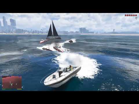 GTA 5 - CIA Colonel Assassination / Police Pegassi Vacca Chase + Ten Star Escape