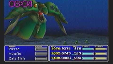 FF7 - Emerald Weapon beaten by 3 frogs and without Materia (Part 2/3)