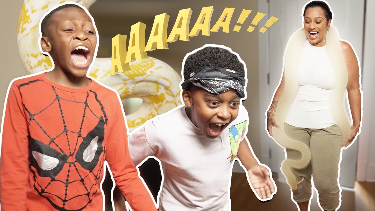 “Mom SCARES SONs with new PET SNAKE”
