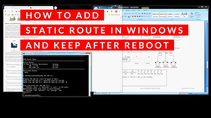 NE #94 How To Add Static Route in Windows AND Keep After Reboot