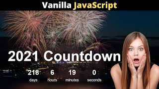 New Year Countdown 2021 | Coming Soon Page using JavaScript CSS HTML screenshot 1