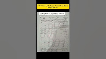 10th class Urdu Faisalabad board Mcqs group 1 paper 2025 Class 10 Urdu paper morning time 10th Urdu