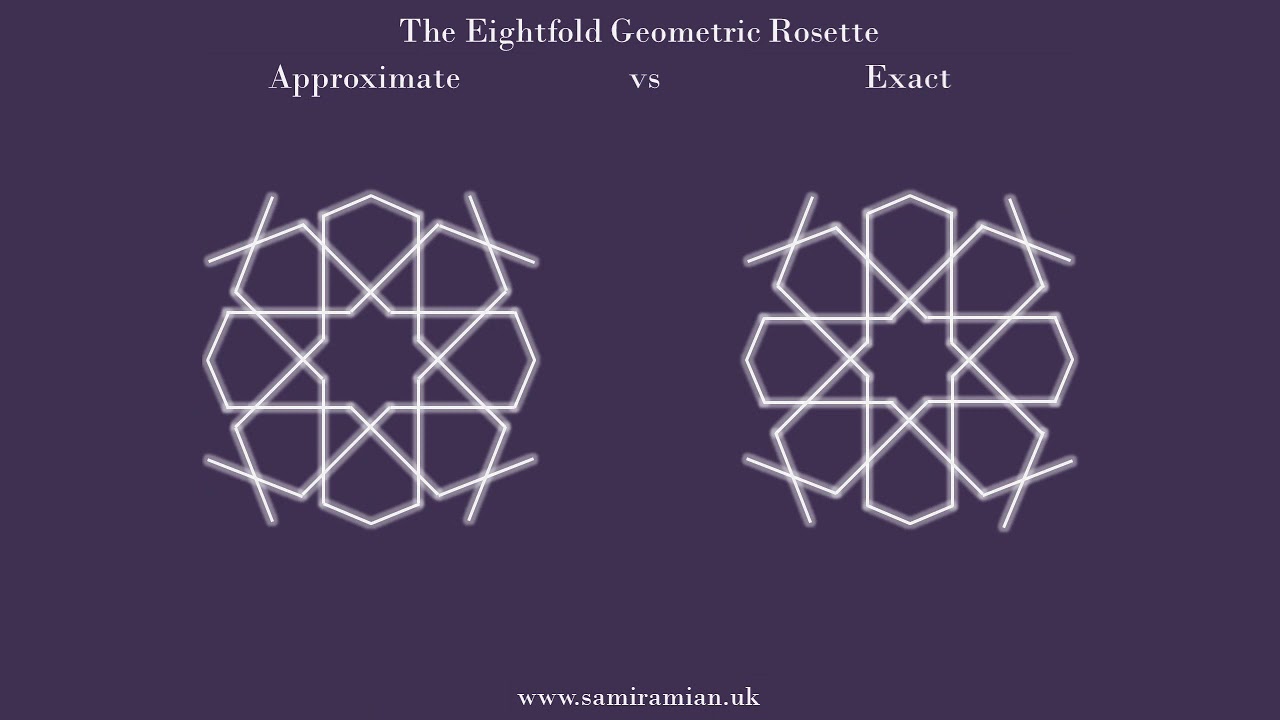 #28 Exact vs Approximate - Eightfold Geometric Rosette - Islamic Geometry