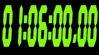#335 66 Minute Stopwatch with black bacground and green digits 720p
