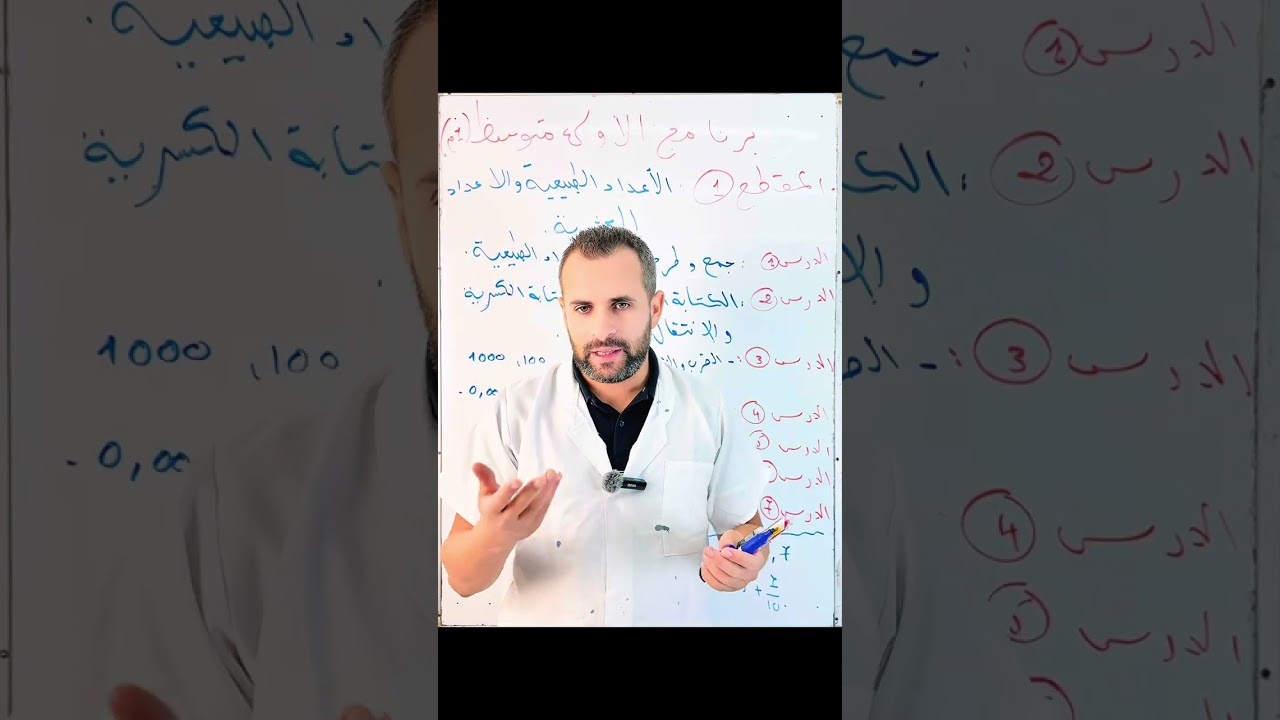 برنامج الاولى متوسط رياضيات المقطع الاول 