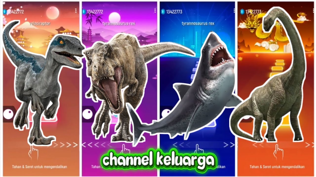 Jurassic world velociraptor vs tyrannosaurus rex vs megalodon vs stegosaurus 