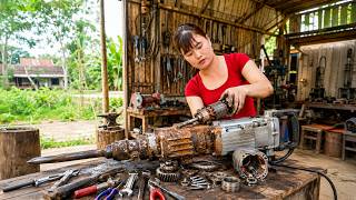 Full Restoration of Concrete Chisel Machine and Electric Motor | Blacksmith Girl