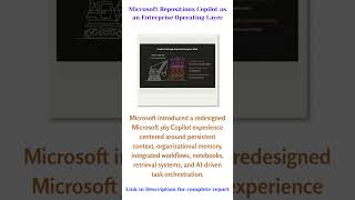 Microsoft Repositions Copilot as an Enterprise Operating Layer #ai #microsoft #copilot