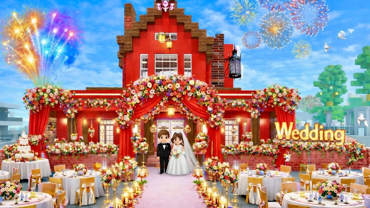 Dream Wedding in a Magical Red House 🎆💍 | Fairytale Wedding Setup