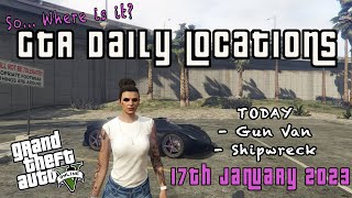GTA Online Shipwreck & NEW Gun Van Location Today 17th January 2023 🏴‍☠️ Treasure Chest | Railgun