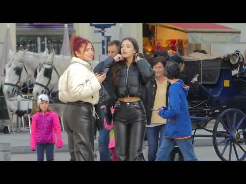 Ladys in leather pants, coat or boots in public