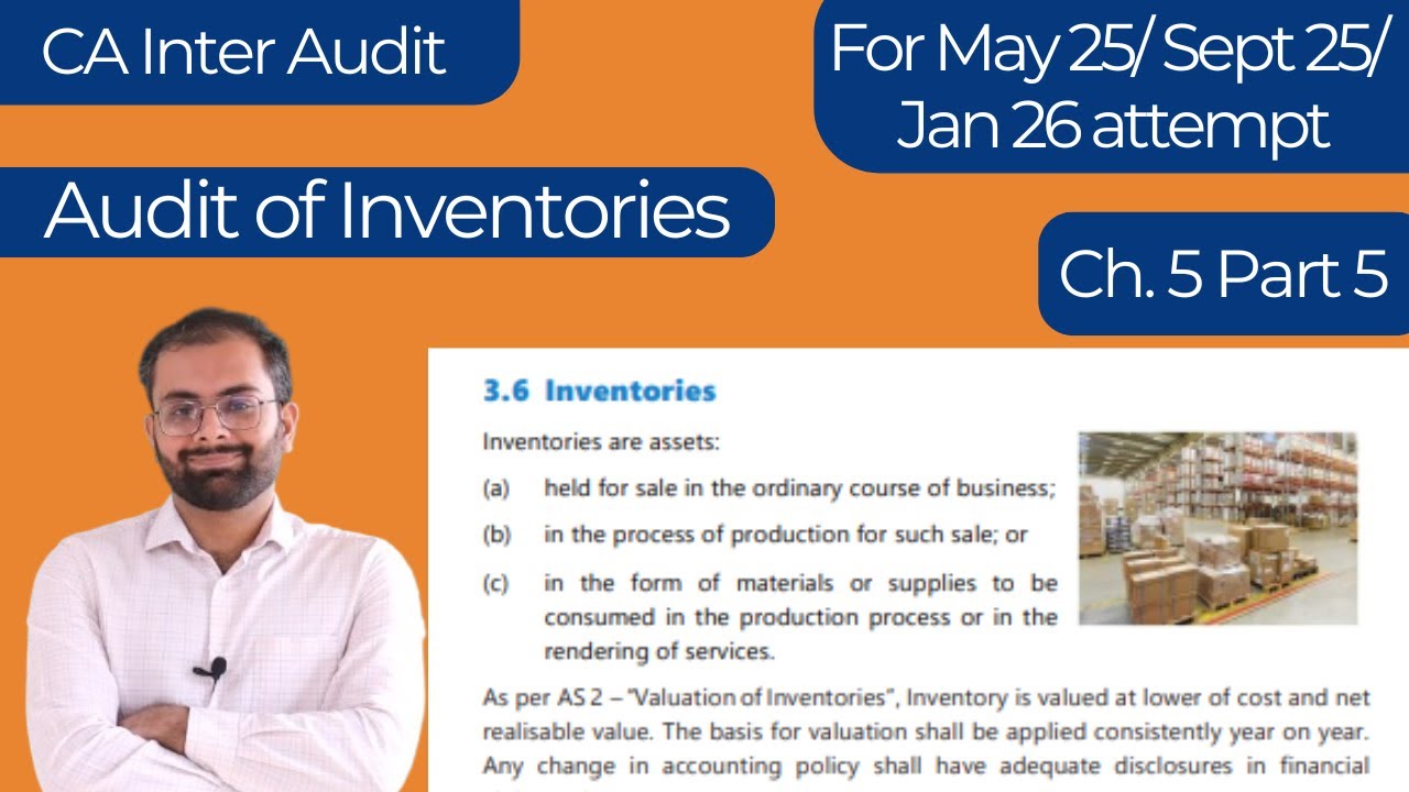 Audit of Inventories | CA Inter Audit Chapter 5 Part 5 | May 25/ Sept ...