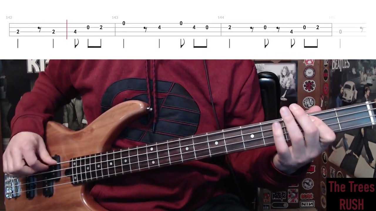 The Trees by Rush - Bass Cover with Tabs Play-Along