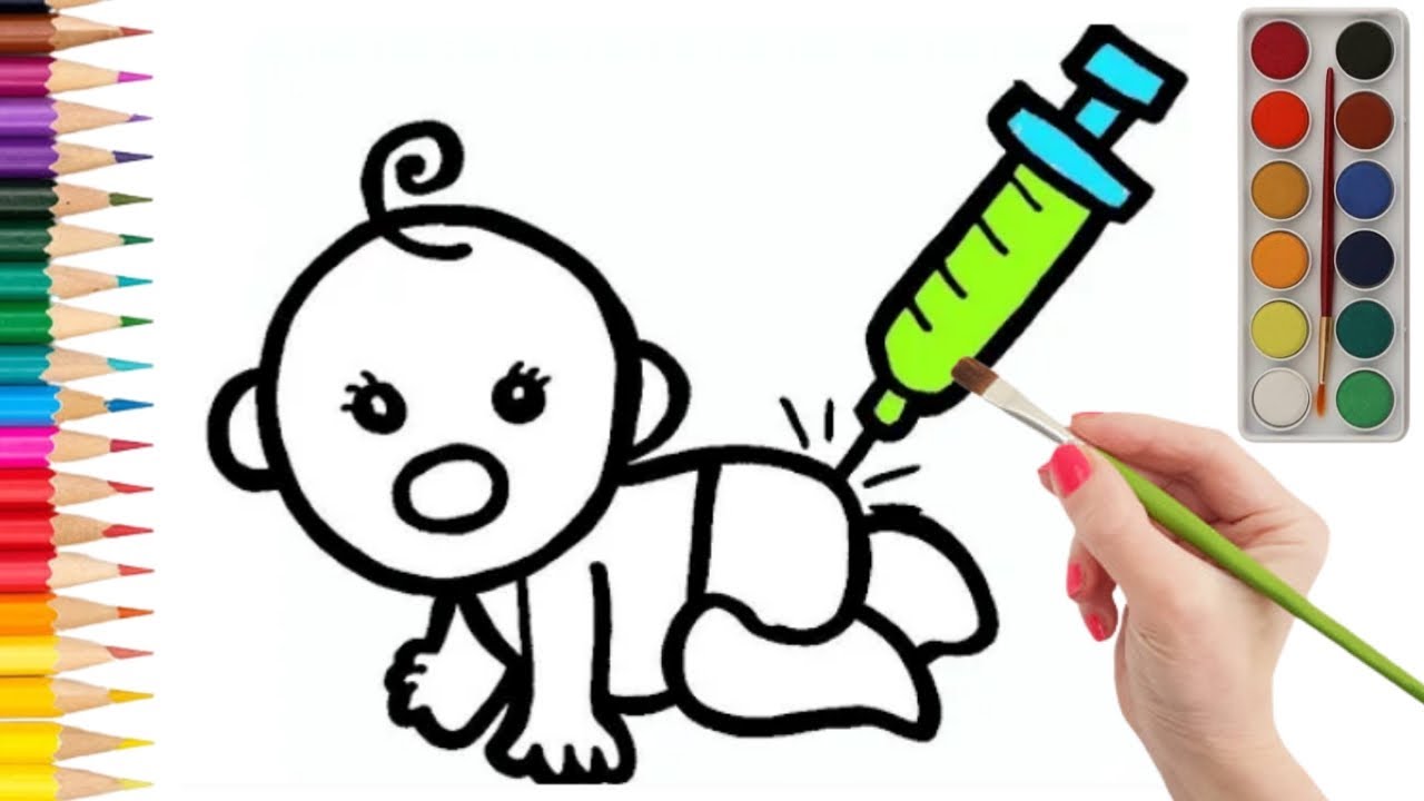 Bola Rasm Drawing picture of a baby with song for kids. Bolalar uchun bola rasm ...