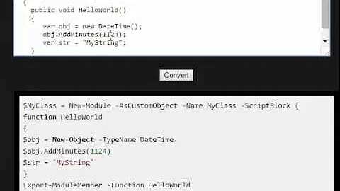 Converting CSharp to PowerShell