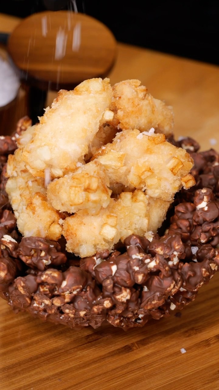 Chocolate Popcorn with Potato Popcorn Chicken ???