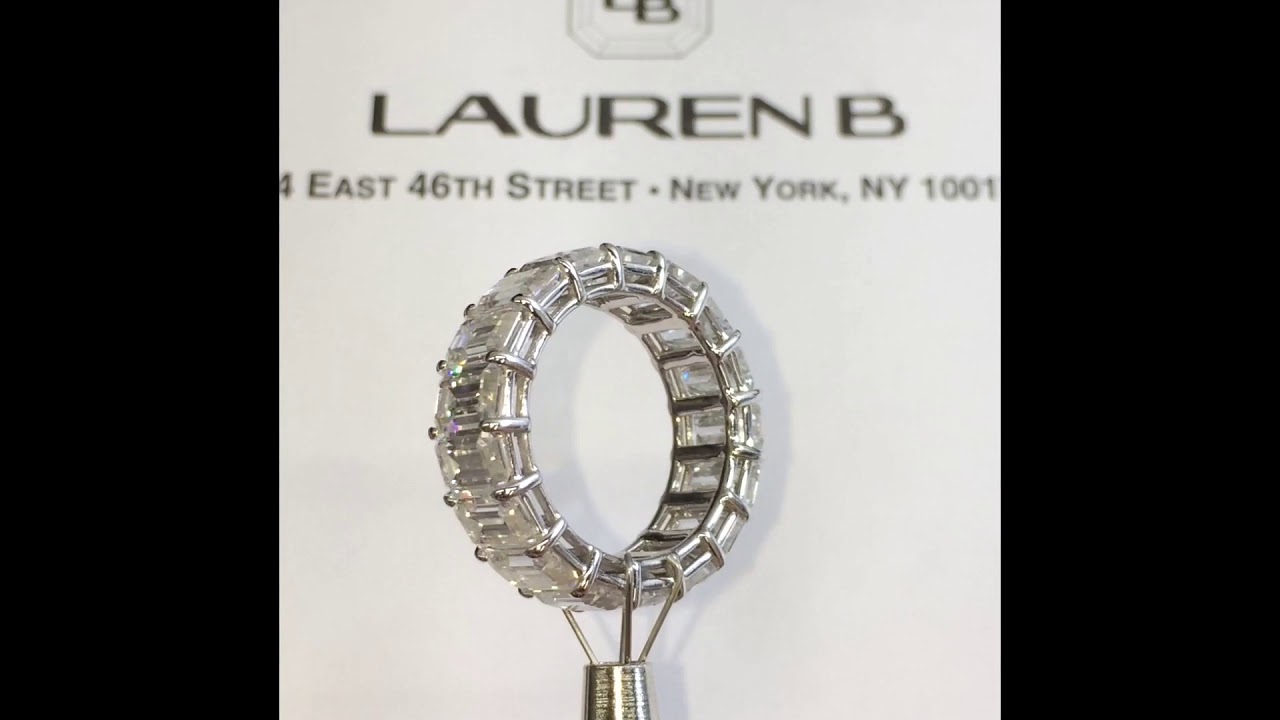 9.10 ctw Emerald Cut Moissanite Eternity Band