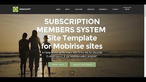 Mobirise Subscription Members Site Template - Easily Set Up the System