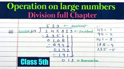 Operation on large numbers|| class 5th|| Division full Chapter||(@EasywaybyAfroz )