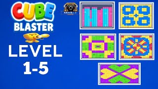 Cube Blaster Level 1-5 Walkthrough Solution 